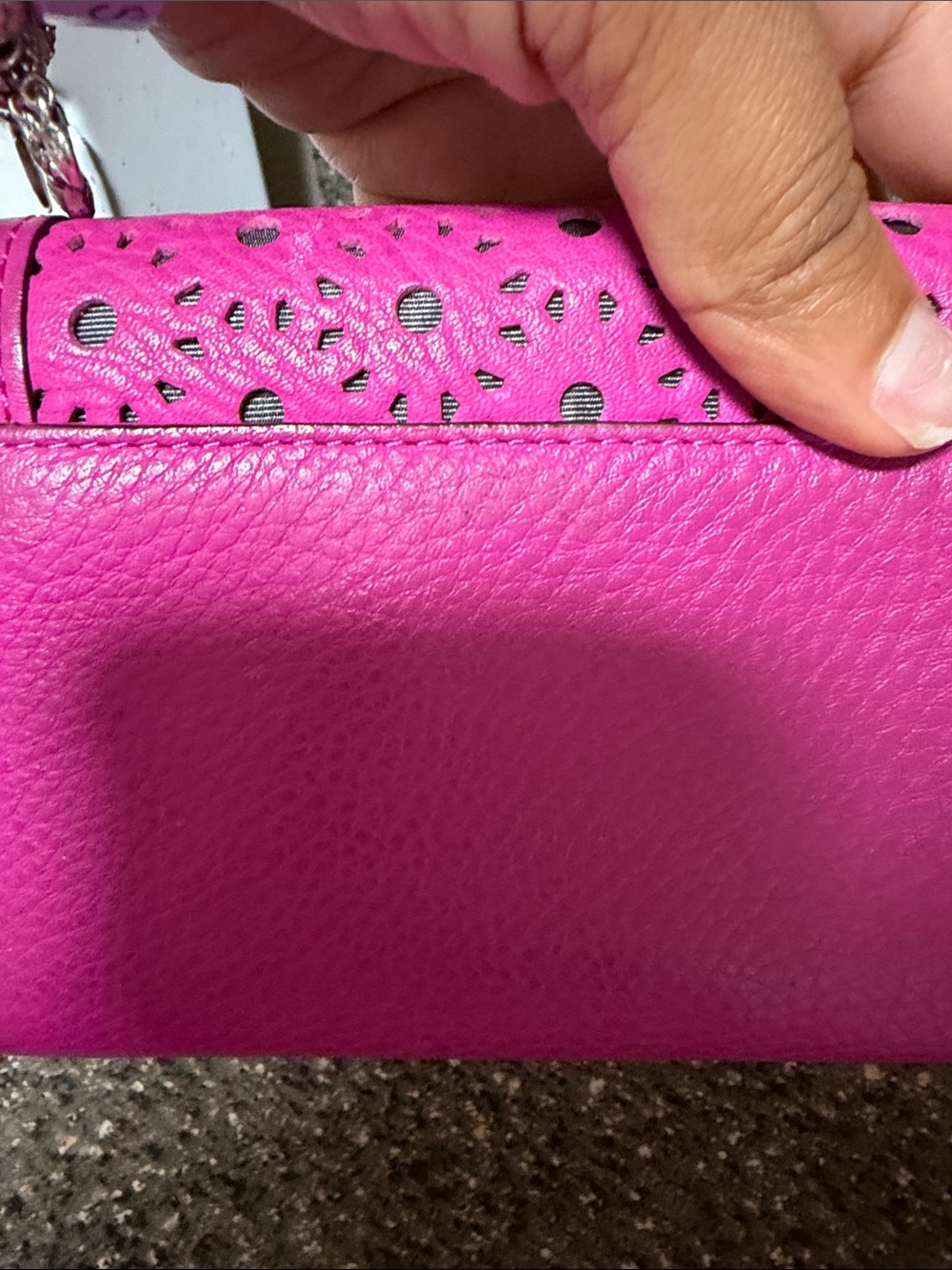 kate spade New York Pink Perforated Leather Wallet/wristlet - Picture 9 of 10